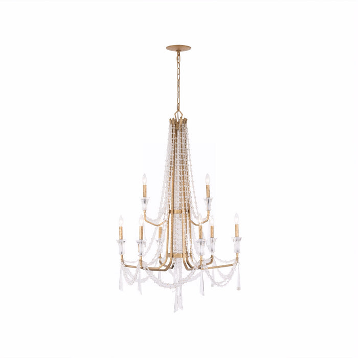 Varaluz - 270C09BK - Nine Light Chandelier - Barcelona - Brass Kisser