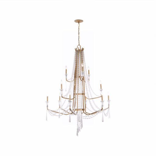 Barcelona 12 Light Chandelier Brass Kisser