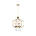 Varaluz - 270P04BK - Four Light Pendant - Barcelona - Brass Kisser