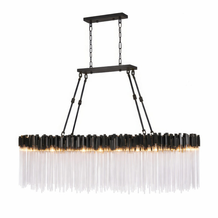Varaluz - 309N10MBFG - Ten Light Linear Pendant - Matrix - Matte Black/French Gold
