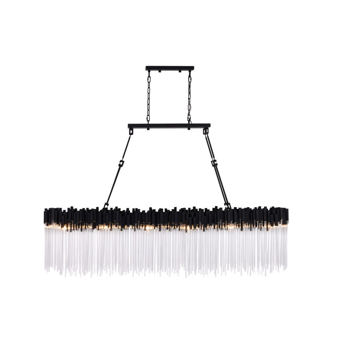 Varaluz - 309N12MBFG - 12 Light Linear Chandelier - Matrix - Matte Black/French Gold