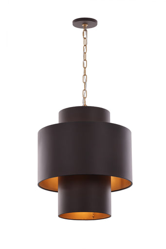 Cannery Four Light Pendant Dark Bronze / French Gold