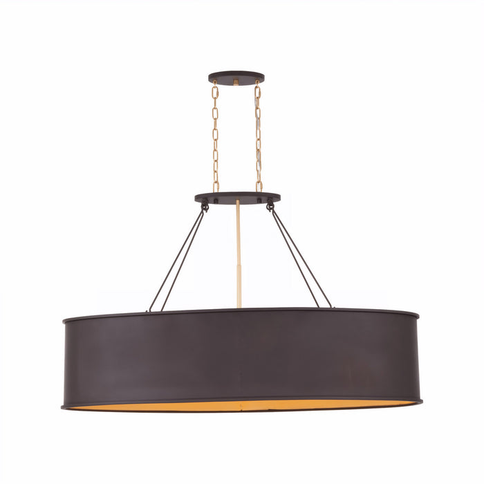 Varaluz - 323N05DBFG - Five Light Linear Pendant - Cannery - Dark Bronze / French Gold