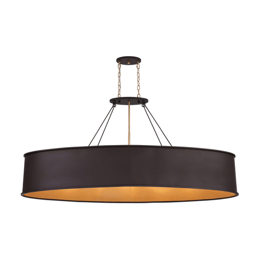 Varaluz - 323N07DBFG - Seven Light Linear Pendant - Cannery - Dark Bronze / French Gold