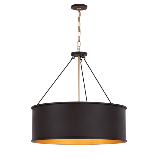 Cannery Five Light Pendant Dark Bronze / French Gold