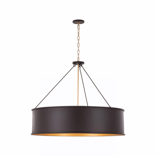 Cannery Six Light Pendant Dark Bronze / French Gold