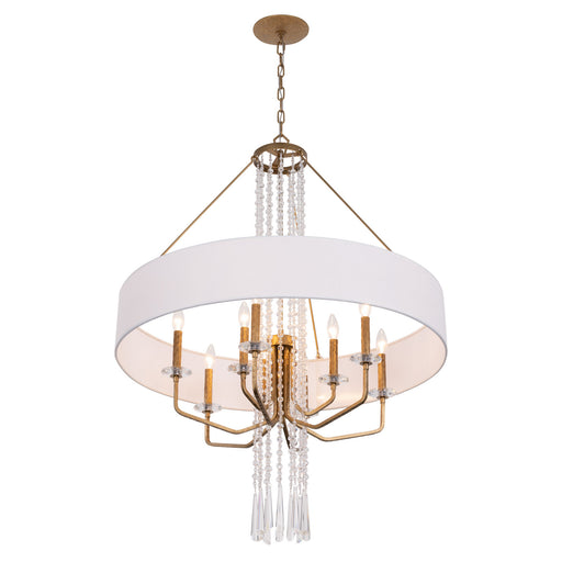 Barcelona Nine Light Pendant Brass Kisser