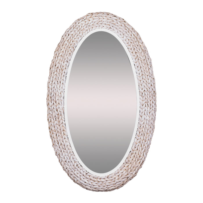Varaluz - 457MI24MWW - Wall Mirror - Athena - Matte White/Whitewash Seagrass
