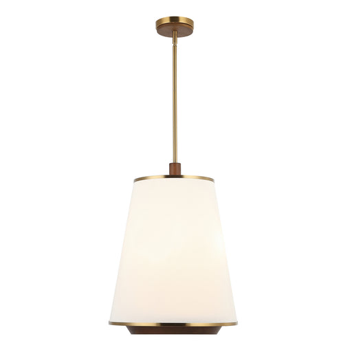 Desert Flyer Three Light Foyer Pendant Satin Brass/Medium Walnut