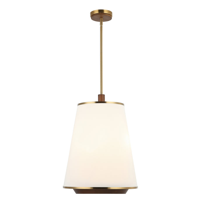 Varaluz - 520F03SBW - Three Light Foyer Pendant - Desert Flyer - Satin Brass/Medium Walnut