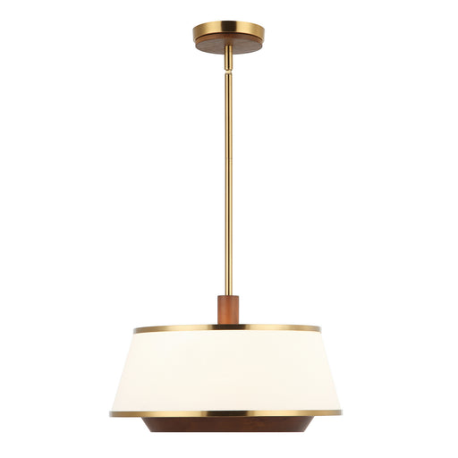 Desert Flyer Three Light Convertible Pendant/Semi-Flush Satin Brass/Medium Walnut