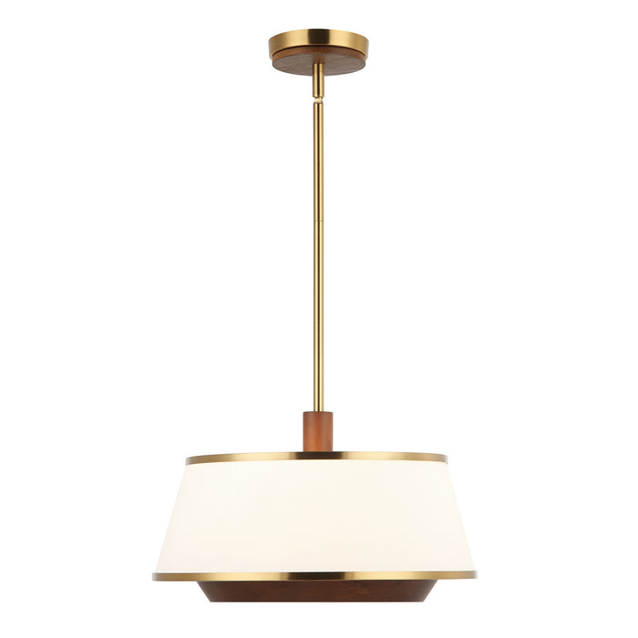 Varaluz - 520P03SBW - Three Light Convertible Pendant/Semi-Flush - Desert Flyer - Satin Brass/Medium Walnut