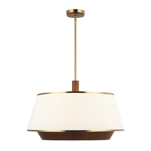 Desert Flyer Six Light Pendant Satin Brass/Medium Walnut