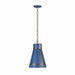 Varaluz - 536M01FBBRZ - One Light Pendant - Brasserie - French Blue/Heritage Bronze