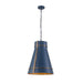 Varaluz - 536P01FBBRZ - One Light Pendant - Brasserie - French Blue/Heritage Bronze