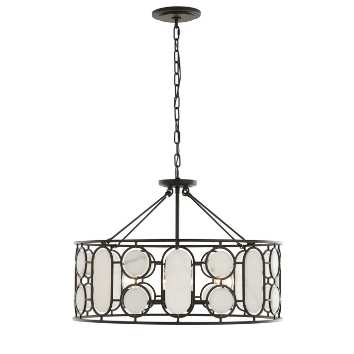 Varaluz - 555P06DB - Six Light Pendant - Oval Office - Ironclad