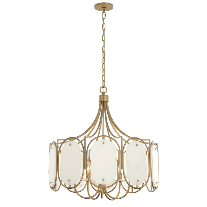 Varaluz - 556P05BK - Five Light Pendant - Panelist - Brass Kisser