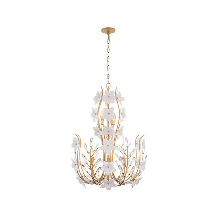 Varaluz - 558C09FG - Nine Light Chandelier - Petal Court - French Gold