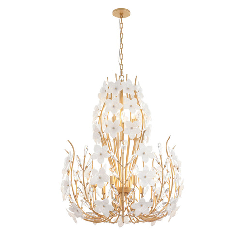 Petal Court 12 Light Chandelier French Gold