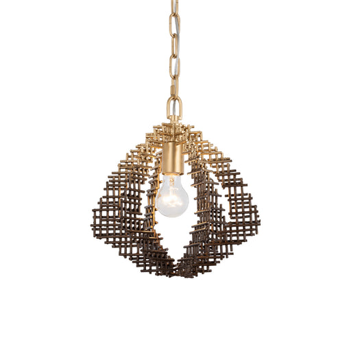 Construct One Light Pendant Dark Bronze / French Gold
