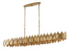 Varaluz - 560N08BK - Eight Light Pendant - Petal Reign - Brass Kisser