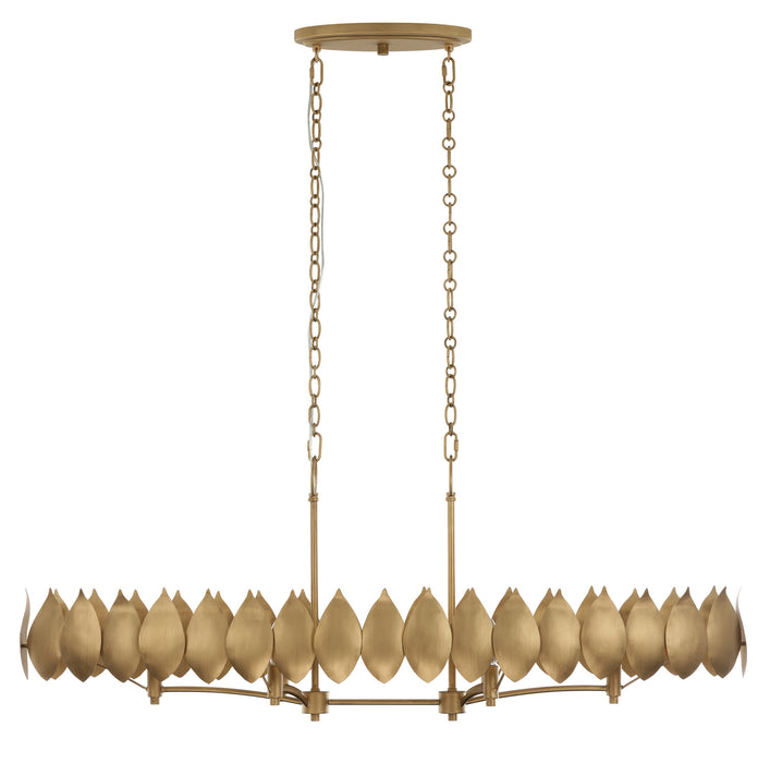 Varaluz - 560N06BK - Six Light Pendant - Petal Reign - Brass Kisser