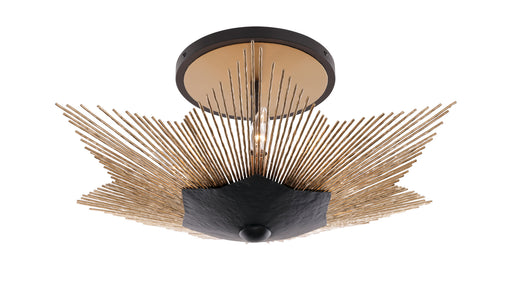 Aristocrat Three Light Semi-Flush Mount Dark Bronze / French Gold