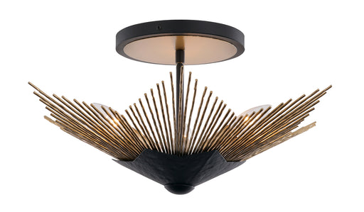Aristocrat Four Light Semi-Flush Mount Dark Bronze / French Gold
