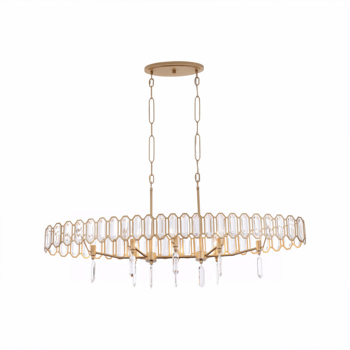 Varaluz - 572N08BK - Eight Light Pendant - Drama Club - Brass Kisser
