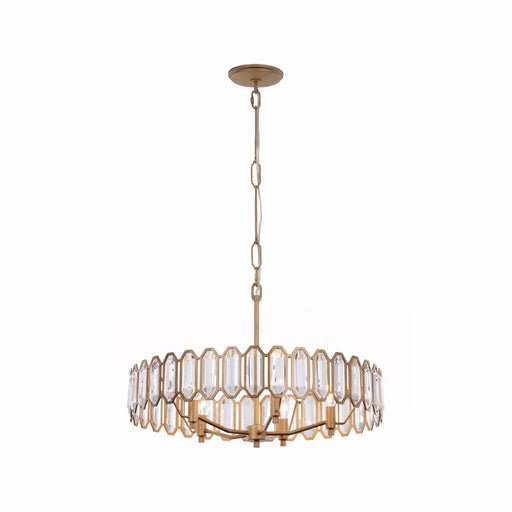 Drama Club Five Light Pendant Brass Kisser