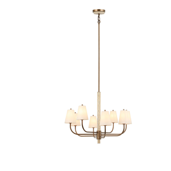 Varaluz - 576C08BG - Eight Light Chandelier - Rockford - Brontourage/Travartine