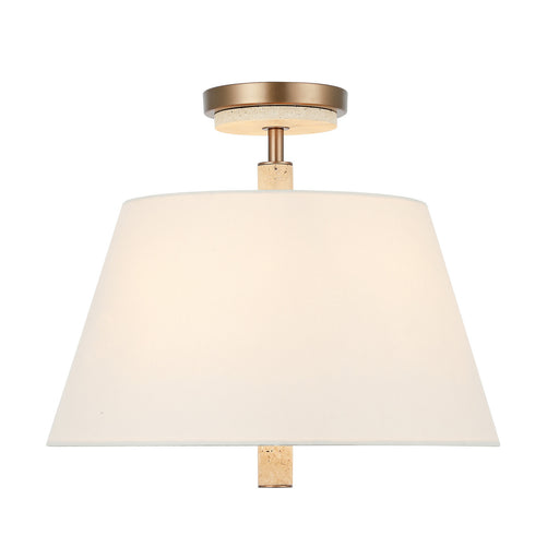 Rockford Three Light Semi-Flush Mount Brontourage/Travartine