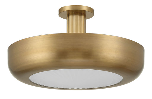 Macey LED Semi-Flush Mount Antique Brass