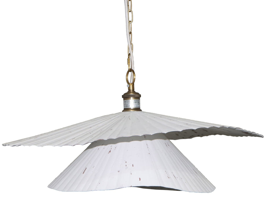 Canarm - IPL2246B01WA - One Light Pendant - Ravi - White Distress & Antique Brass