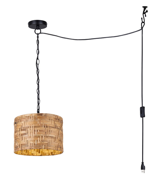 Canarm - IPL2272B01NA - One Light Pendant - Ruppia - Natural + Black