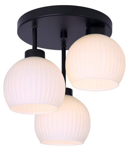 Nella Three Light Semi-Flush Mount Matte Black
