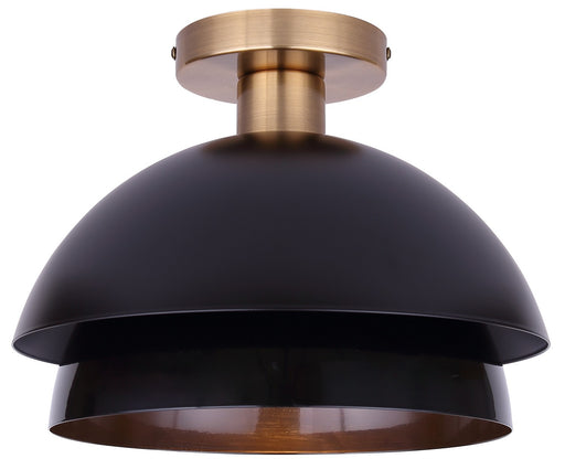 Anya One Light Semi-Flushmount Matte Black And Gold