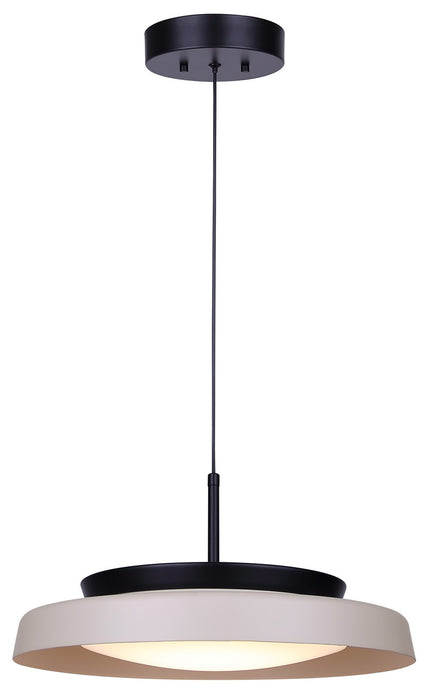 Canarm - LPL340A15BKS - LED Pendant - Petra - Matte Black And Stone
