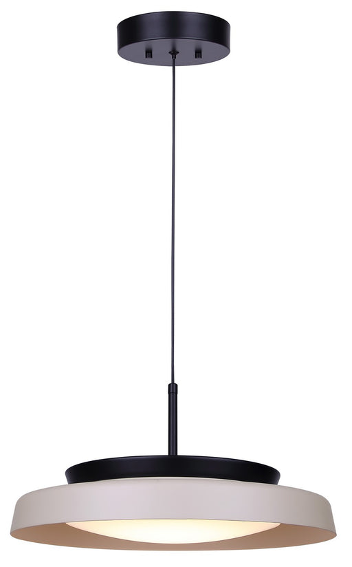 Canarm - LPL340A15BKS - LED Pendant - Petra - Matte Black And Stone