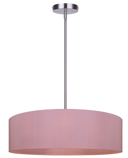 Evienne Three Light Chandelier Brushed Nickel And Pink