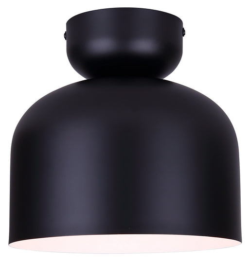 Canarm - IFM1152A09BK - One Light Flush Mount - Caleb - Matte Black & Faux Wood