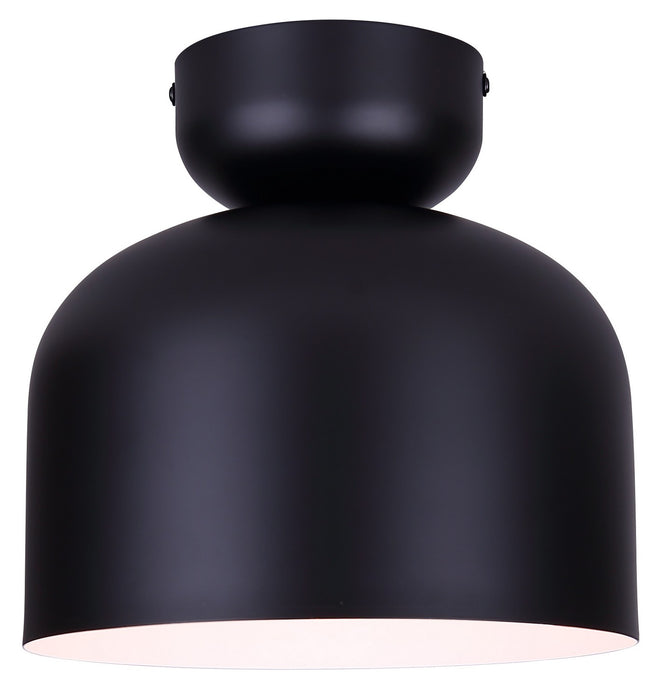 Canarm - IFM1152A09BK - One Light Flush Mount - Caleb - Matte Black & Faux Wood