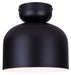 Canarm - IFM1152A09BK - One Light Flush Mount - Caleb - Matte Black & Faux Wood