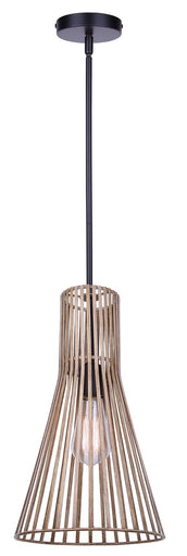 Elim One Light Pendant Matte Black + Brushed Brown