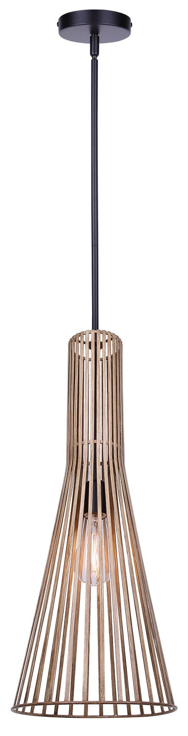 Canarm - IPL1238A01BKB24 - One Light Pendant - Elim - Matte Black And Brushed Brown