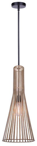 Elim One Light Pendant Matte Black And Brushed Brown