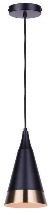 Canarm - IPL1240A01BKG - One Light Pendant - Noire - Matte Black + Gold