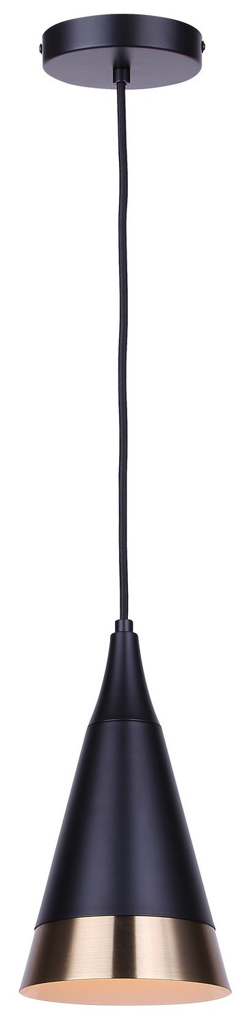Canarm - IPL1240A01BKG - One Light Pendant - Noire - Matte Black + Gold