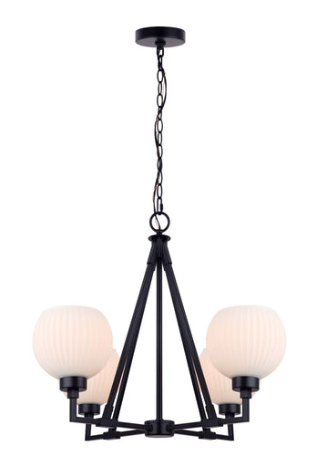 Nella Four Light Chandelier Matte Black