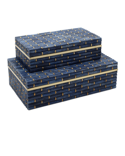 Midnight Box Set of 2 Blue/Brass